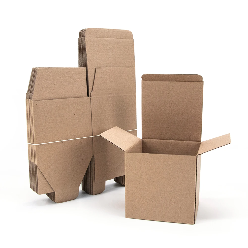 10pcs / kraft paper box rectangular black pink gift box 3-layer corrugated paper packaging small box custom size/printing logo