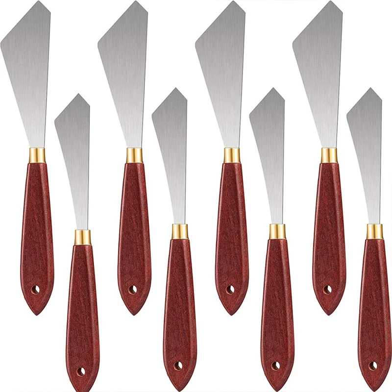 8pcs -Artists painting Knifes painting Spatula  With Wooden Handle