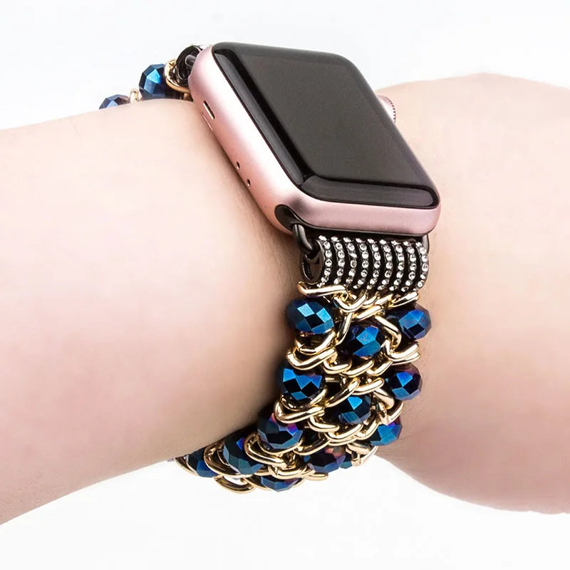 Для Apple Watch iWatch серии 4 3 2 1 гранатовая форма агатовые бусины эластичный браслет 38 мм/40 мм 42 мм/44 мм
