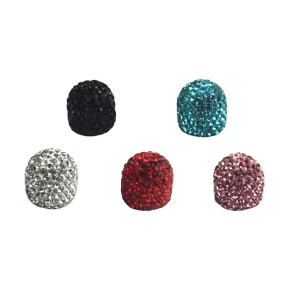 

4pcs Tire Valve Caps Soft Clay Rhinestone Car Tire Valve Caps Diamond Shining Dustproof Caps Car Accessories