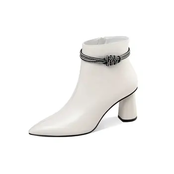 

2020 Fashion high heels Women's Boots Genuine Leather Winter 2020 Winter New Arrival Shoes Night Club Shoes Woman