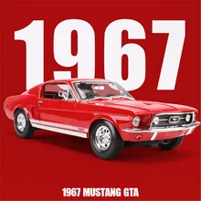 

1:18 Scale Decast Alloy Simulation Racing Car 1967 Mustang GTA Fastback Muscle Car Model Toy Vehicle Retro car Collection
