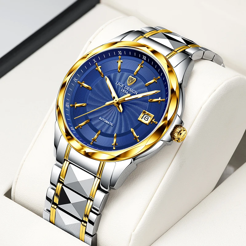Relogio Masculino LIGE Original Brand Wrist Mens Watches Automatic Self-Wind Tungsten Steel Waterproof Business Mechanical Watch afbeelding