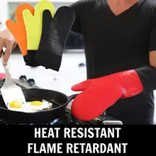 Унисекс прочные теплоизоляционные анти-обжигающие Нескользящие кухонные перчатки анти-обжигающие, изоляционные, прихватки