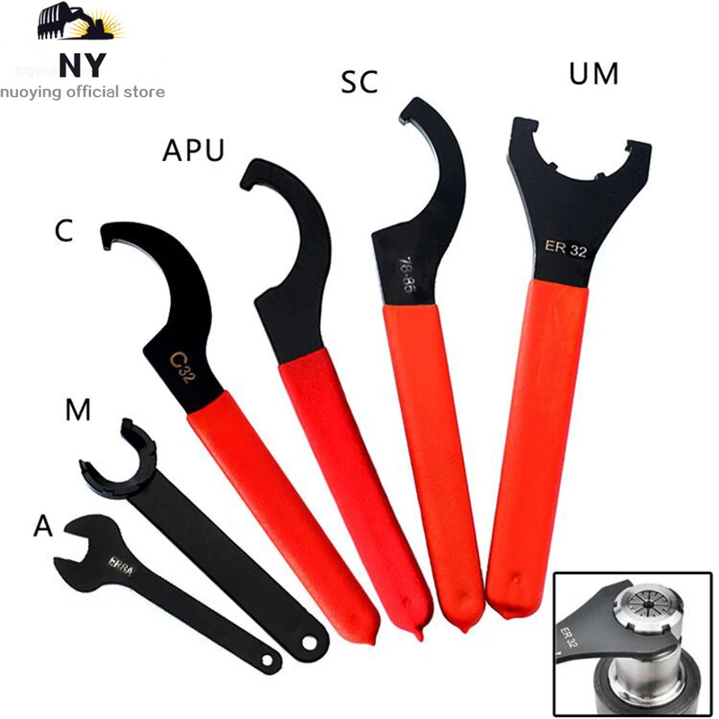 2PCS ER Chuck Type UM Wrench ER16 ER20 ER25 ER40 ER Chuck for Chuck Clamp ER Wrench ER Nut CNC Milling Tool Lathe Tool