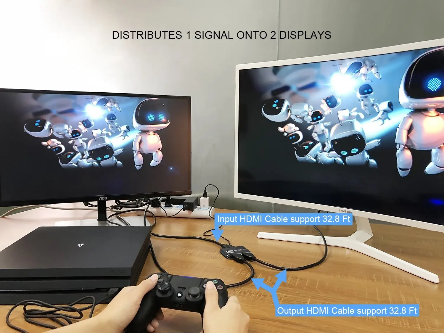 4K HDMI сплиттер 1 вход 2 Выход металл 1X2 HDMI коммутатор коробка концентратор Поддержка 4K X 2K 3D 2160p 1080p