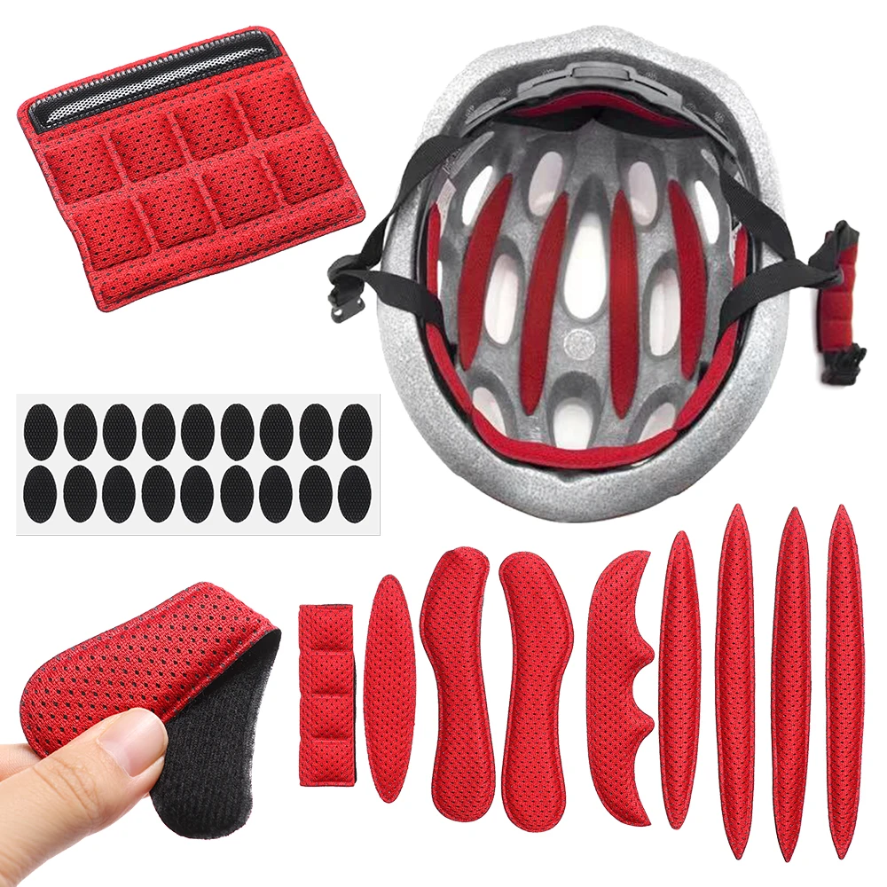 27 Pcs Universal Helmet Inner Padding Foam Pads Kit Sealed Red S