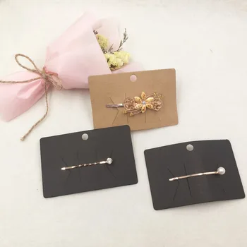 

Classic Blank Square Hair Clip Cards Hair Accessories Jewelry Display Brown Black Packing Labels Card 10x6.5cm 100Pcs/Lot