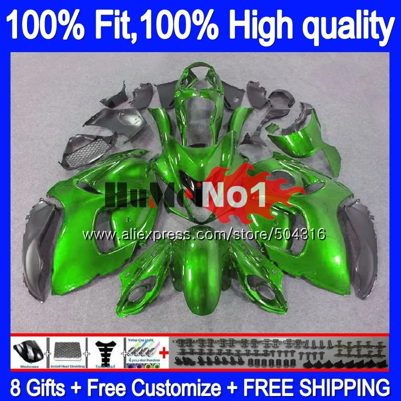 Инъекции для SUZUKI GSXR-1300 GSXR 1300 Hayabusa все зеленый 30MC. 57 GSXR1300 2008 2013 08 13, 14, 15, 16 лет обтекатель