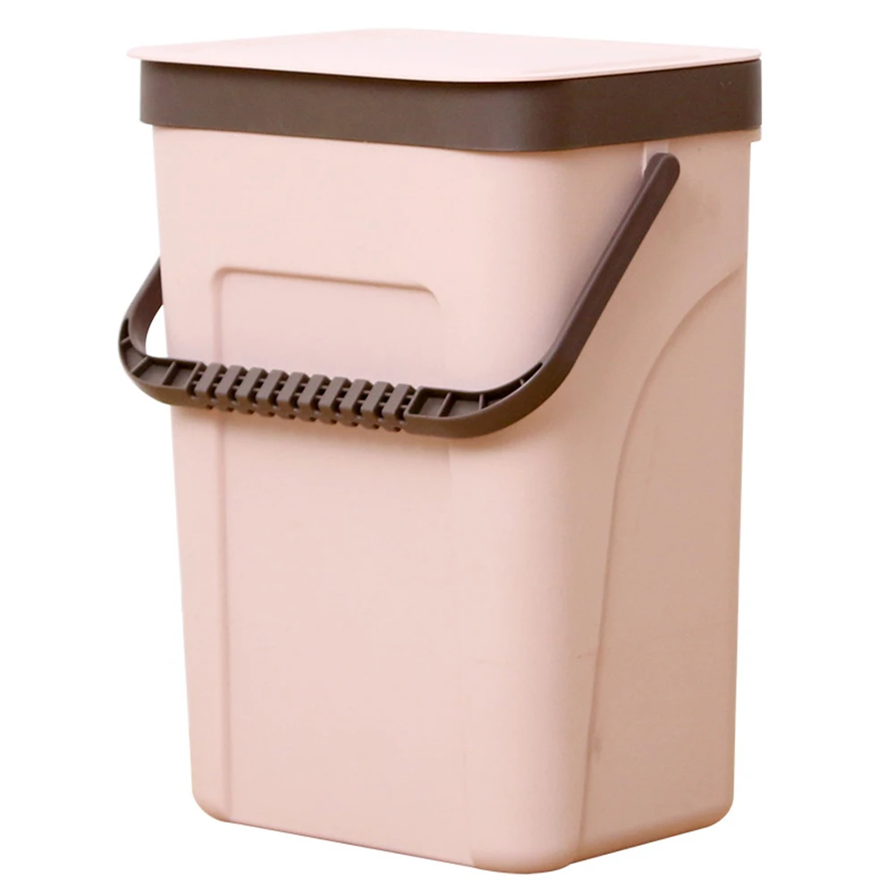 Горячая мусорная корзина, кухонная настенная мусорная корзина, корзина для компоста, мусорная корзина для ванной комнаты J8#3 - Цвет: Бургундия