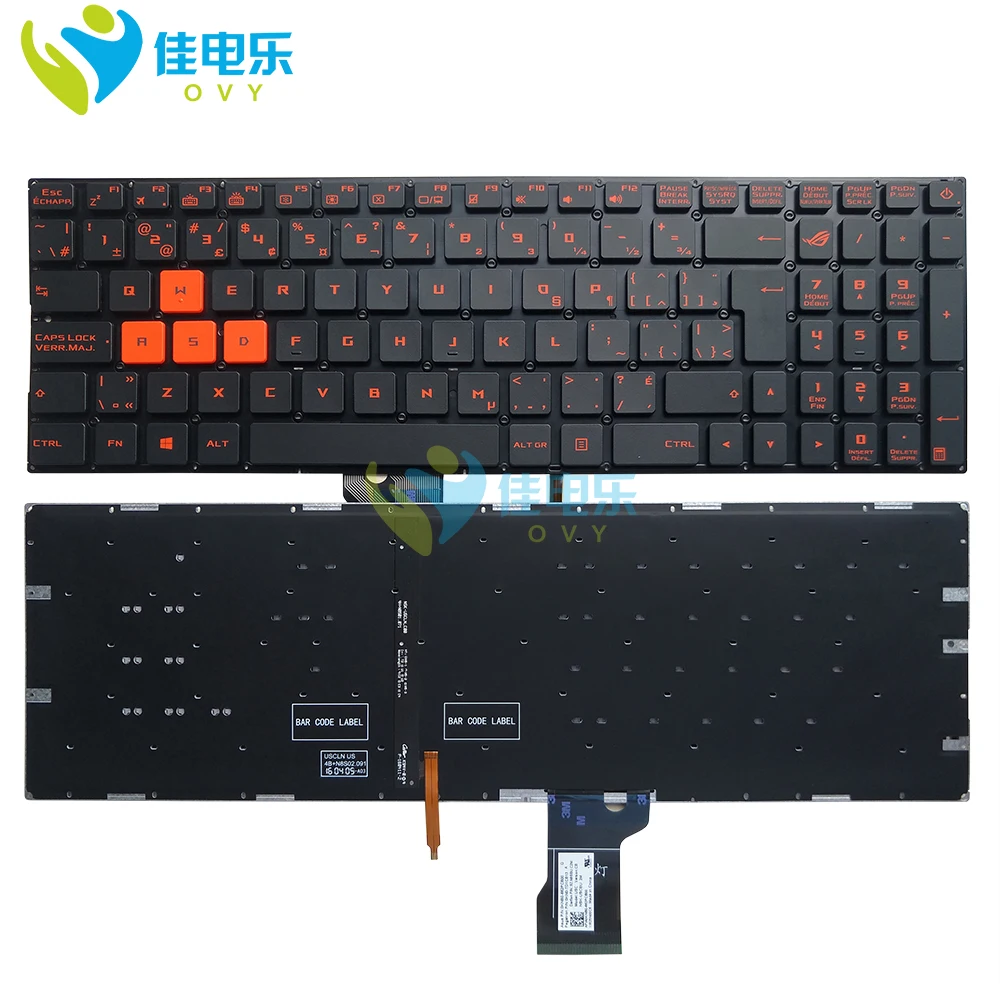 bg uk alemanha canadense francês computador portátil retroiluminado teclado para asus rog