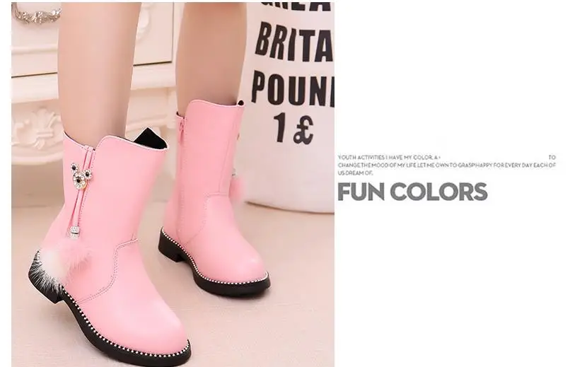 Children Kid Shoes Boots Witner Wram Cute Cartoon Shoes Kids Baby Girls Ankle Sport Zip Boots Children Bootie Winter Shoes