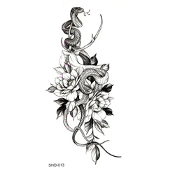 2022 10 pçs três estilos cinza flor/pássaro/fantasma mulher/cobra à prova dwaterproof água tatuagens temporárias men temporária tatoo etiqueta falsa tatuagem
