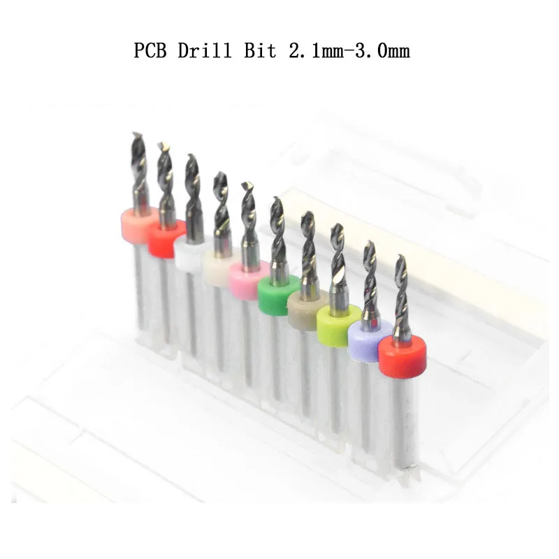 

10pcs 2.1-3mm PCB Mini Engraving Drill Bit Carbide PCB Printed Circuit Board Micro Drill Bit Set PCB Drill 3.175mm Shank