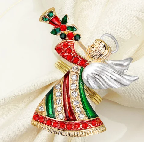12 шт. новые рождественские кольца для салфеток рождественские настольные украшения - Цвет: Светло-желтый