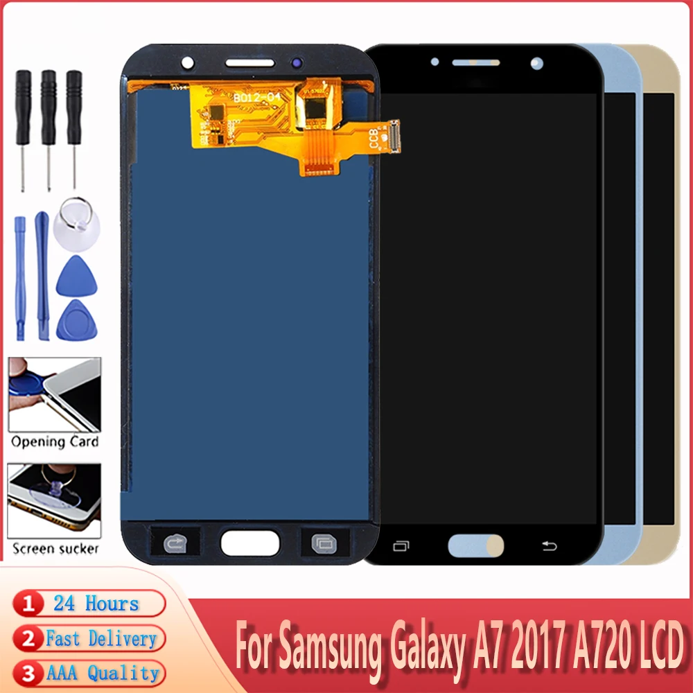 ЖК-дисплей TFT 5 7 дюйма для Samsung Galaxy A7 2017 A720 A720F A720F/DS дисплей с сенсорным экраном и