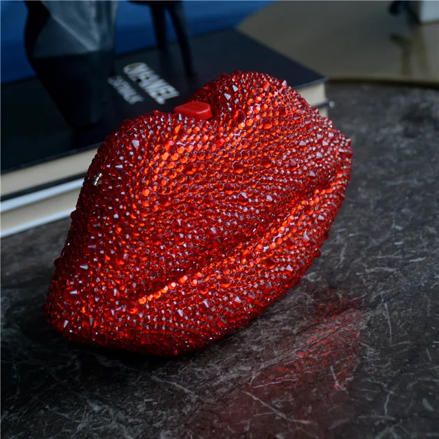 Red Lip Crystal Evening Bag 3