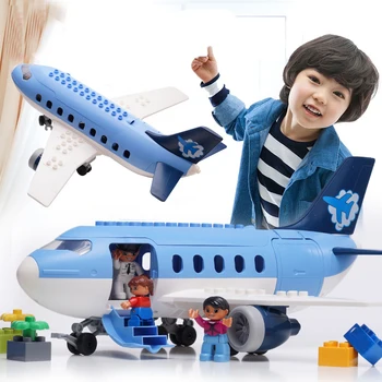 

Air Passenger Plane Toy Large Particle Building Blocks Kids Toys For Children Bricks Compatible With Duplo Boys