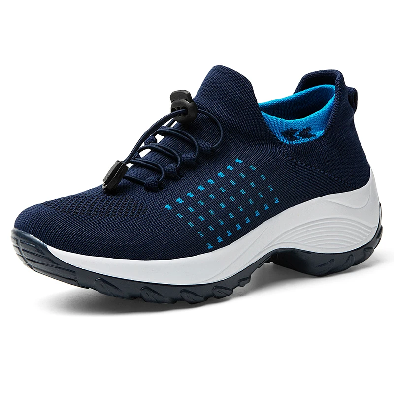 Brand Sport Shoes Women Toning Shoes Black Outdoor Mesh Platform Wedge Sneakers Fashion Shape Breathable Thick Sole Sneakers