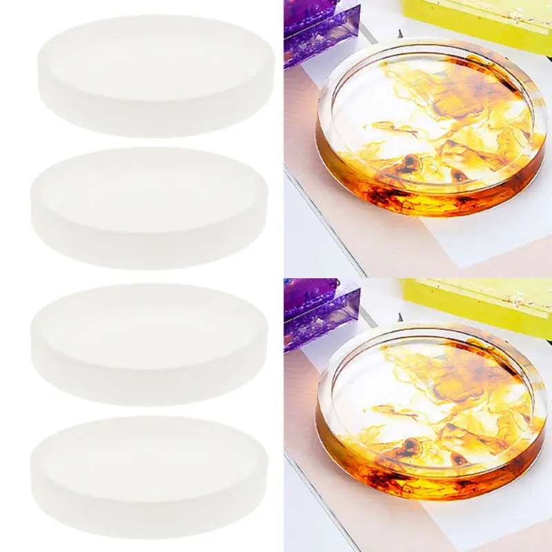 4* подстаканник смолы литья DIY Силикагель круглые формочки для изготовления украшений вручную инструмент
