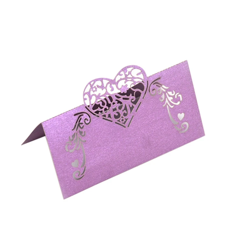  50 Heart Shape Foldable Wedding Place Cards Wedding Supplies Wedding Party Holiday Invitations 2020 - 4.0006E+12