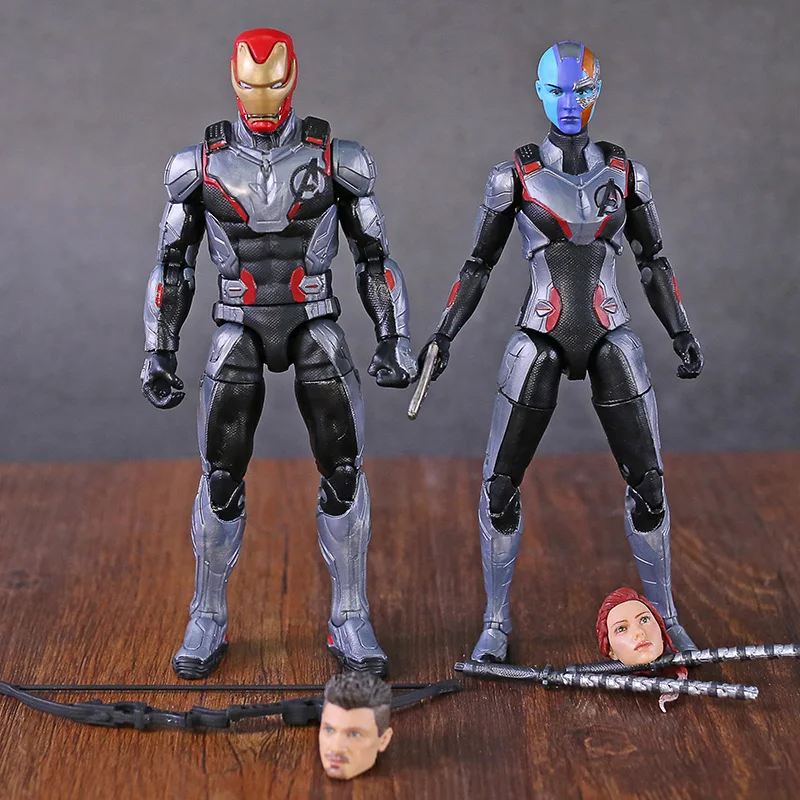 

Original Marvel Avengers 4 Endgame Hawkeye Iron Man Black Widow Nebula 6" Action Figure Collectible Model Toy