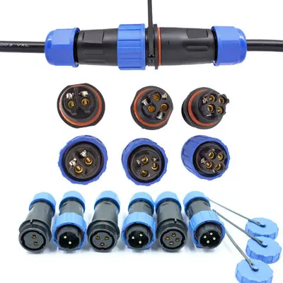 IP68 Waterproof Connector LD20 No Soldering Cable Connector Plug & Socket Male And Female 2 3 4 5 6 7 Pin Docking Aviation Plug