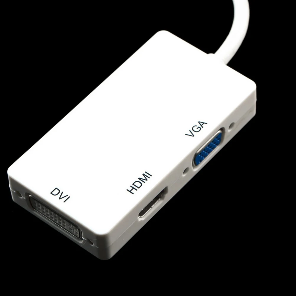 Для Apple Mac Book Pro Air iMac Mini 1080P Дисплей Порт Thunderbolt к DVI VGA HDMI 3в1 конвертер адаптер