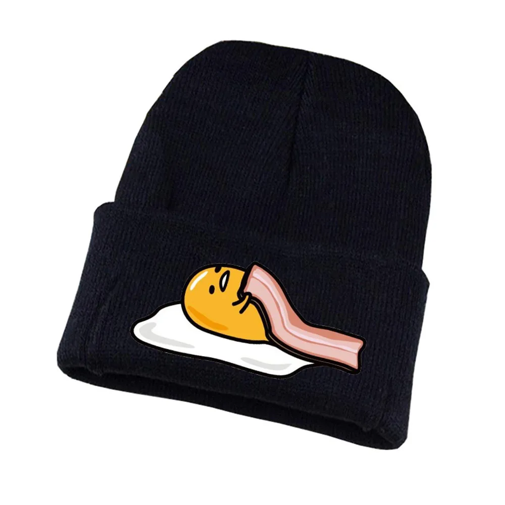 Аниме Gudetama вязаная шапка для косплея, шапка унисекс с принтом для взрослых, Повседневная хлопковая шапка для подростков, зимняя вязаная шапка - Цвет: 4