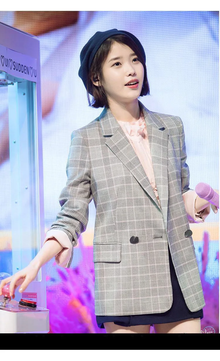 

Recruit CHIC-Style Plaid Small Suit Coat Women's Short Casual Short-height Tops
