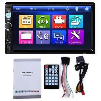 

7010B 2 Din Car Video Player 7 Inch LCD Press Screen Bluetooth FM Radio MP5 Player with 720P Camera