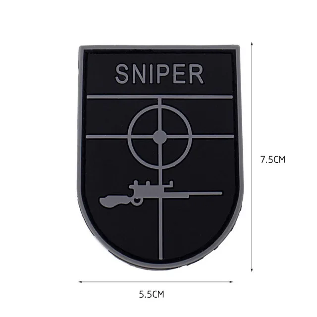 Sniper gray Черный медведь Снайпер Охотник череп тактический боевой дух армии резиновая нашивка Снайпер медведь Логотип Пейнтбол страйкбол нашивка значок - Цвет: Sniper gray
