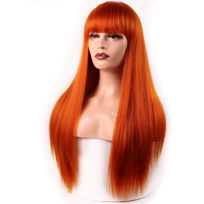 MERISI волосы длинный прямой светильник блонд парик для женщин афроамериканские синтетические парики с челкой термостойкие