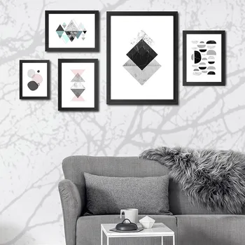 

Nordic Modern Simple Abstract Colored Geometric Painting Hotel Restaurant Home School Porch Decorative Painting Poster Art Wall