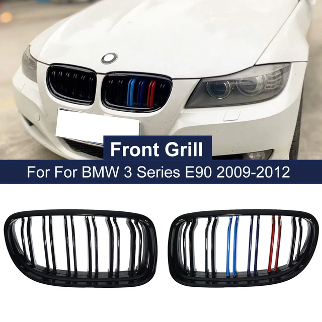 Auto Front Niere Gitter M Farbe für BMW E90 LCI 3-Series Sedan Wagon  2009-2012 Doppel Linie haube Grills 2 Lamellen Racing Grill - AliExpress