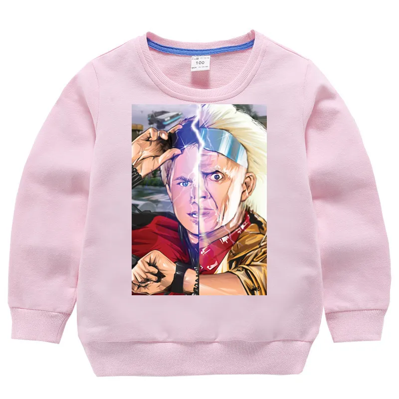 T51-pink Детская Back to The Future принт хлопок девочки; дети хлопковые пуловеры, топы для маленьких мальчиков осенняя одежда свитера для детей, которые начинают ходить - Цвет: T51-pink