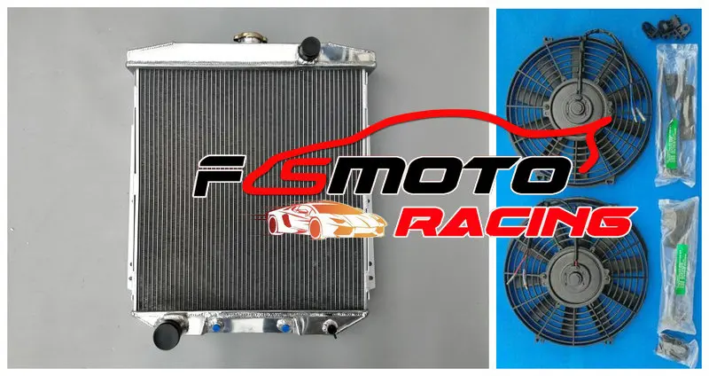 3 ряда алюминиевый радиатор для гоночного автомобиля и 2xFans 54 55 56 для ford Fairlane подходит автомобиль седан универсал магистрали