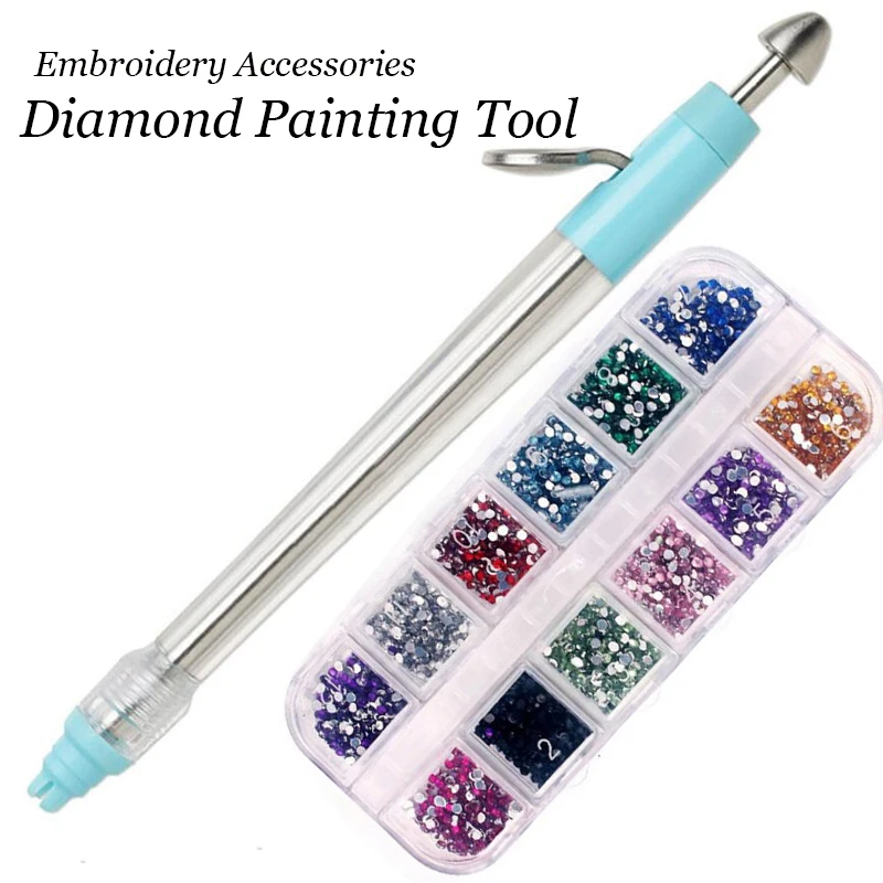 Black TM Diamond Round Embroidery Rhinestone Mosaic Pictures Diamond Painting Tools Drill Pen for 5D Painting with Diamonds Accessories 1PCS DIY Diamond Painting Pen Fulltime 