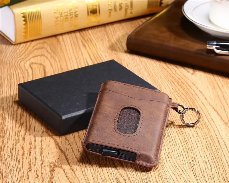 RFID Блокировка кредитных ID держатель для карт Anit-theft кошелек кожаная карта для мужчин и женщин автоматический всплывающий Чехол для карт кошелек для путешествий