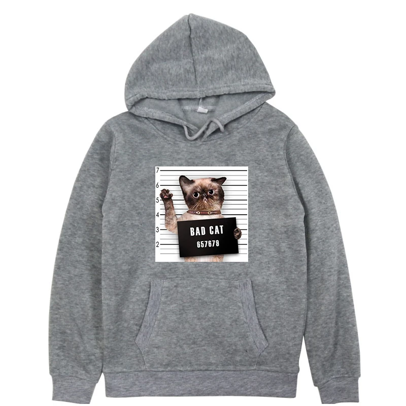 Bad Dog Bad Cat/Повседневные худи и свитшоты с длинными рукавами, модные милые толстовки для мальчиков и девочек, унисекс, детские спортивные толстовки