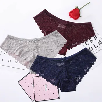 

New Lace Cotton Panties for Women Sexy Lingerie Underwear Hip Up Seamless Panties Low-rise Tempting Briefs Underpants 7 Colors