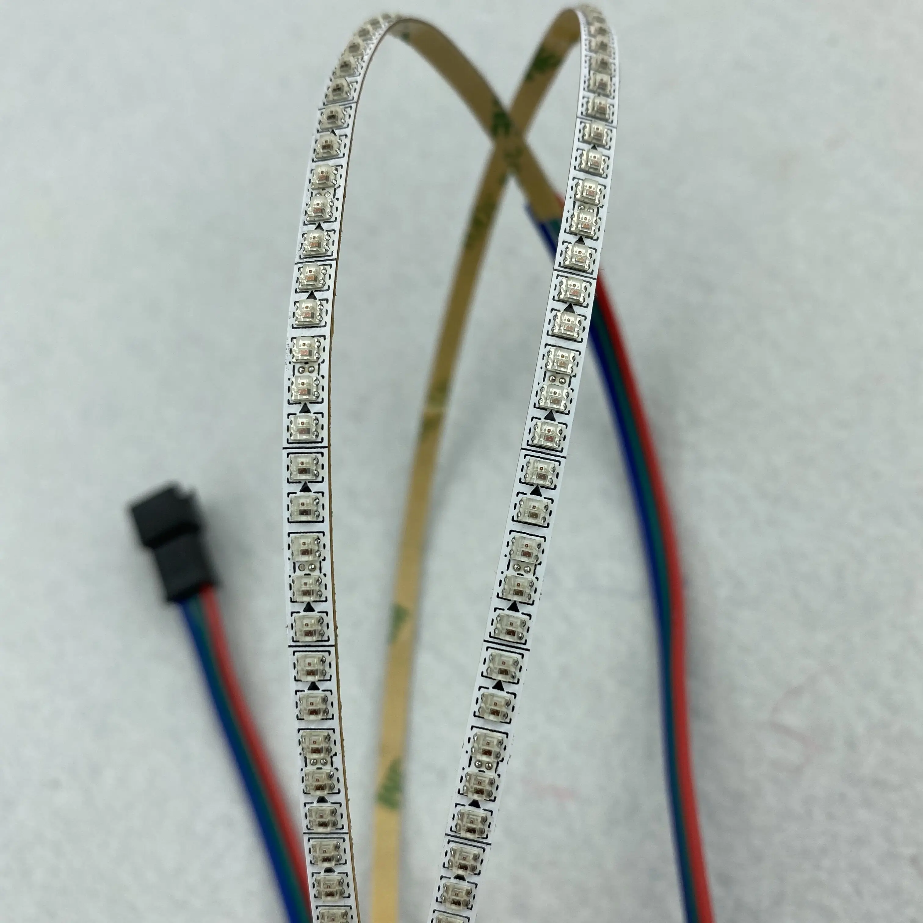 주소 지정 가능한 픽셀 스트립, 150LED, 50cm, WS2812C-2020, 유연한 DC5V, RGB 풀 컬러, IP20, 화이트 PCB, 4mm 너비 PCB, 0.5m 길이