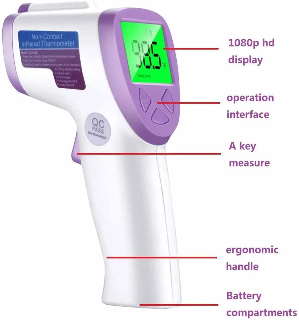 

Forehead Thermometer Non Contact Infrared Thermometer Body Temperature Fever Digital Measure Tool For Baby Adult Dropshipping