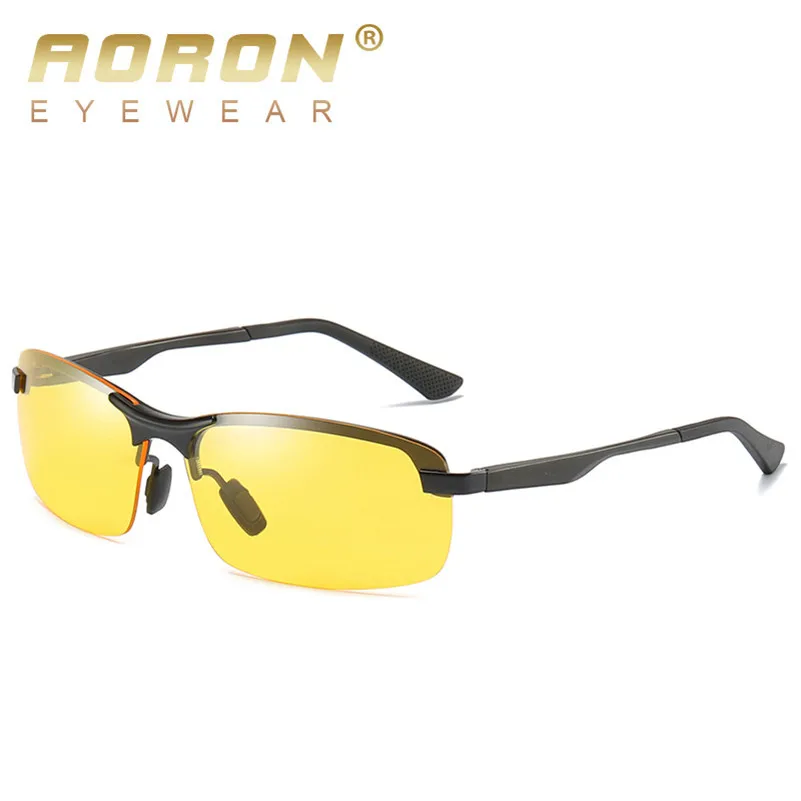 AORON, очки с зеркальным покрытием для ночного видения, мужские солнцезащитные очки, поляризационные, для вождения, стиль пилота, брендовые дизайнерские очки, UV400, очки S5