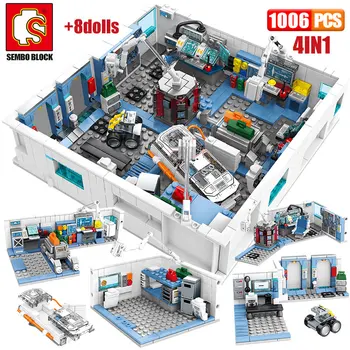 

SEMBO Wandering Earth Air Space Station House Building Blocks City Technic Car astronaut Figures 1006pcs Bricks Toys for kids