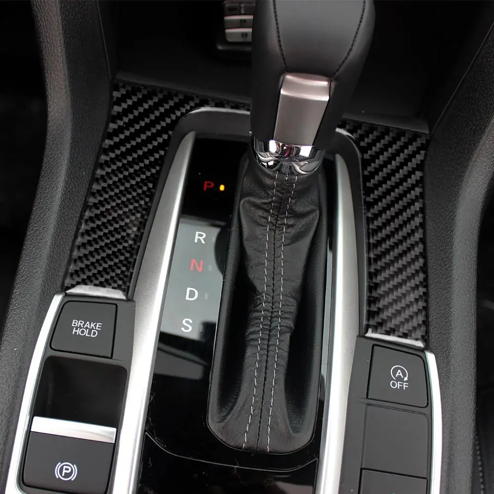 Для Honda Civic 10th Новинка, коробка передач из углеродного волокна, панель, крышка панели приборной панели, внутренняя сторона, литье крышки, отделка LHD
