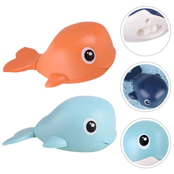 

2Pcs Swim Whale Toy Kids Bath Plaything Cute Movable Lovely Whale Toy Whale Plaything for Infants Children Babies