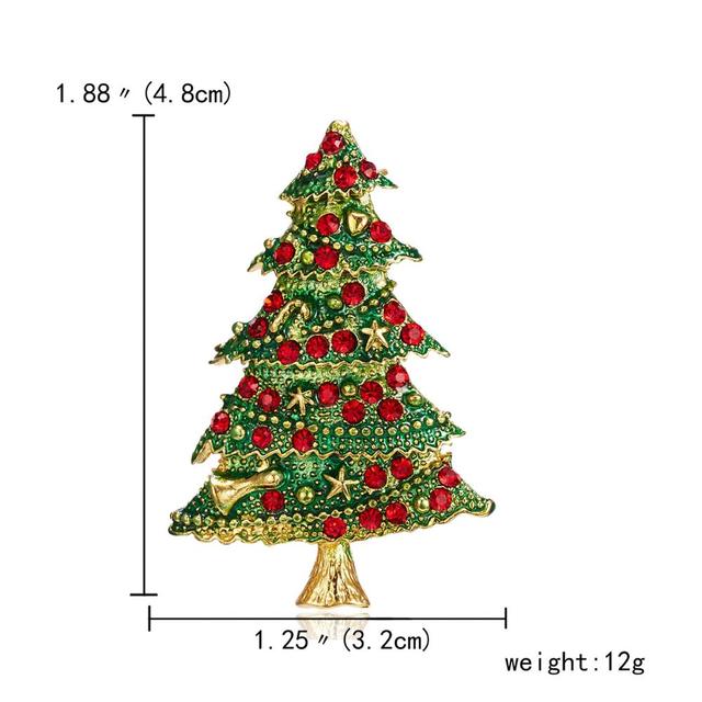Christmas Tree Brooches for Women Rhinestone Inlay Fashion Jewelry Festival Brooch Pins Good Gift Winter Coat Cap Brooch Pin