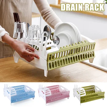 

Collapsible Dishes Drying Rack Drainer Drainboard Dishes Storage Bracket for Kitchen DEC889