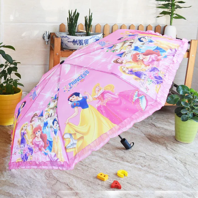 Детский зонт с героями мультфильмов «Дисней», «Холодное сердце», «Эльза», «София», «Человек-паук», милый складной зонт для мальчиков и девочек - Цвет: Princess